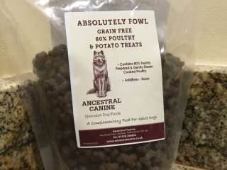 ABSOLUTELY FOWL Grain Free 80% Poultry Treats (500g)-0